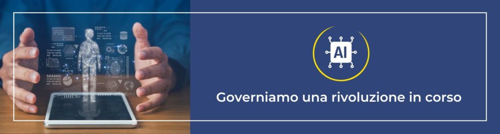 Mani che interagiscono con un ologramma umano sopra un tablet.