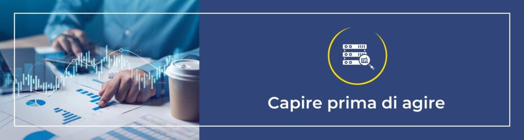 Analisi di grafici e report con tazze di caffè sul tavolo.